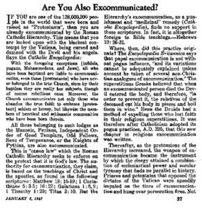 A Sentinela de 1947 condenando desassociação